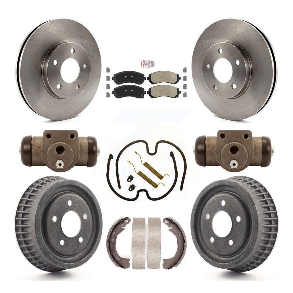 Front Rear Brake Rotor Semi-Metallic Pad And Drum Kit (9Pc) For Pontiac Montana Chevrolet K8A-105593