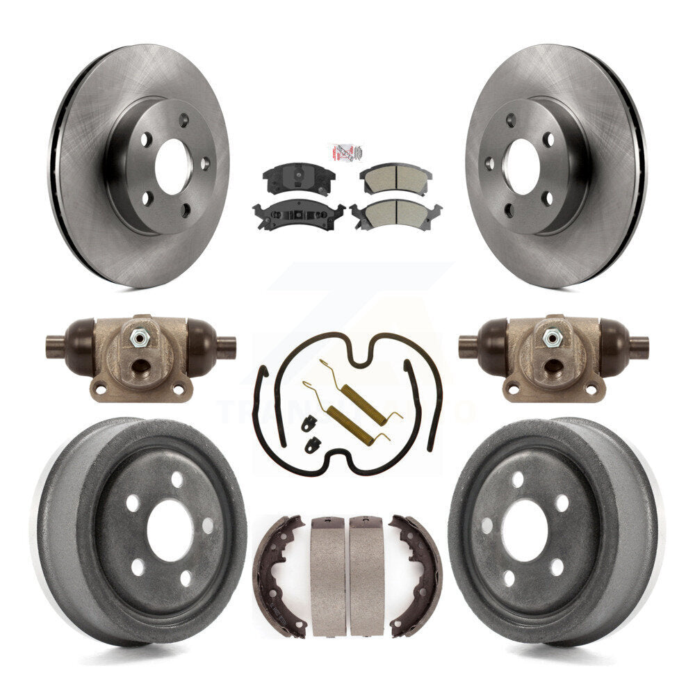 Front Rear Disc Brake Rotors Semi-Metallic Pads And Drum Kit (9Pc) For Pontiac Sunfire K8A-105597
