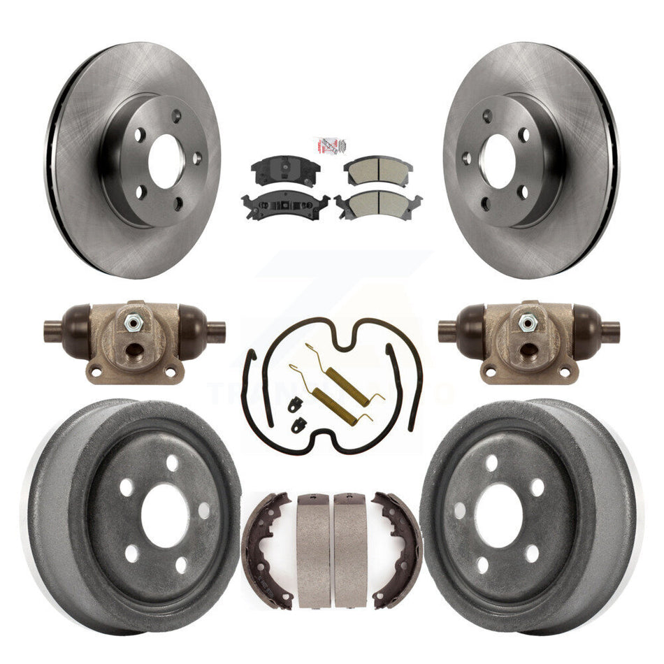 Front Rear Disc Brake Rotors Semi-Metallic Pads And Drum Kit (9Pc) For Pontiac Sunfire K8A-105597