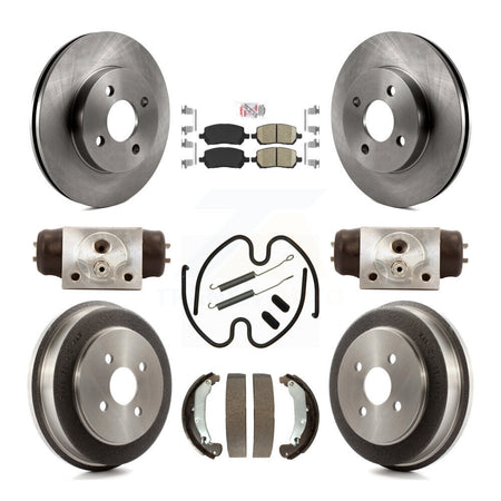 Front Rear Brake Rotor Ceramic Pad And Drum Kit (9Pc) For 2003 Saturn Ion To VIN 3Z100143 K8A-105598