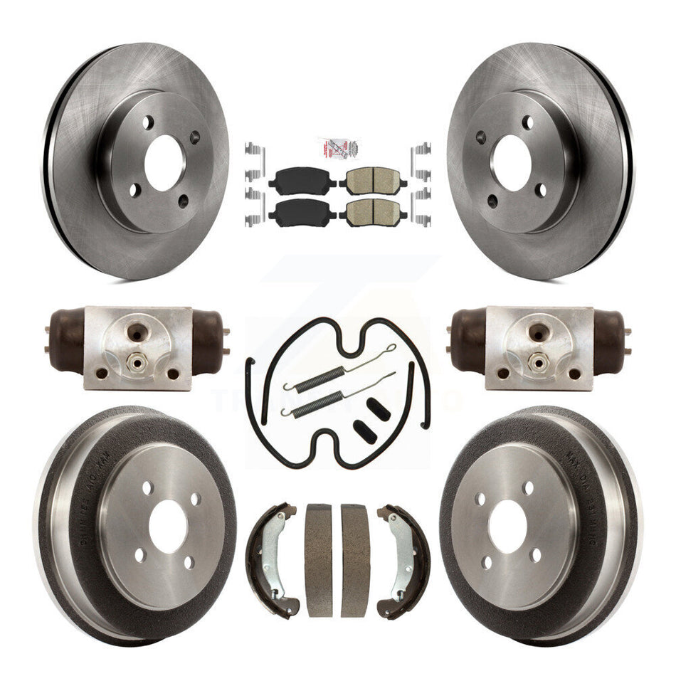 Front Rear Brake Rotor Ceramic Pad And Drum Kit (9Pc) For 2003 Saturn Ion To VIN 3Z100143 K8A-105598
