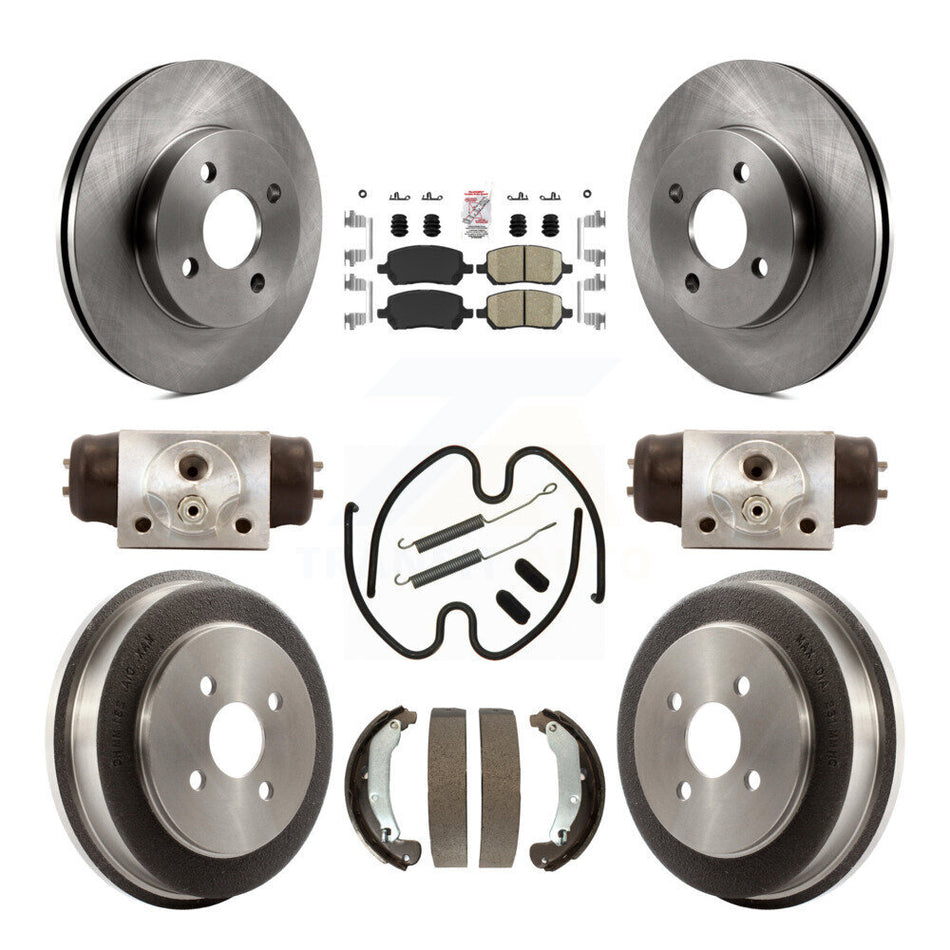 Front Rear Brake Rotor Ceramic Pad And Drum Kit (9Pc) For 2003 Saturn Ion To VIN 3Z100143 K8A-105599