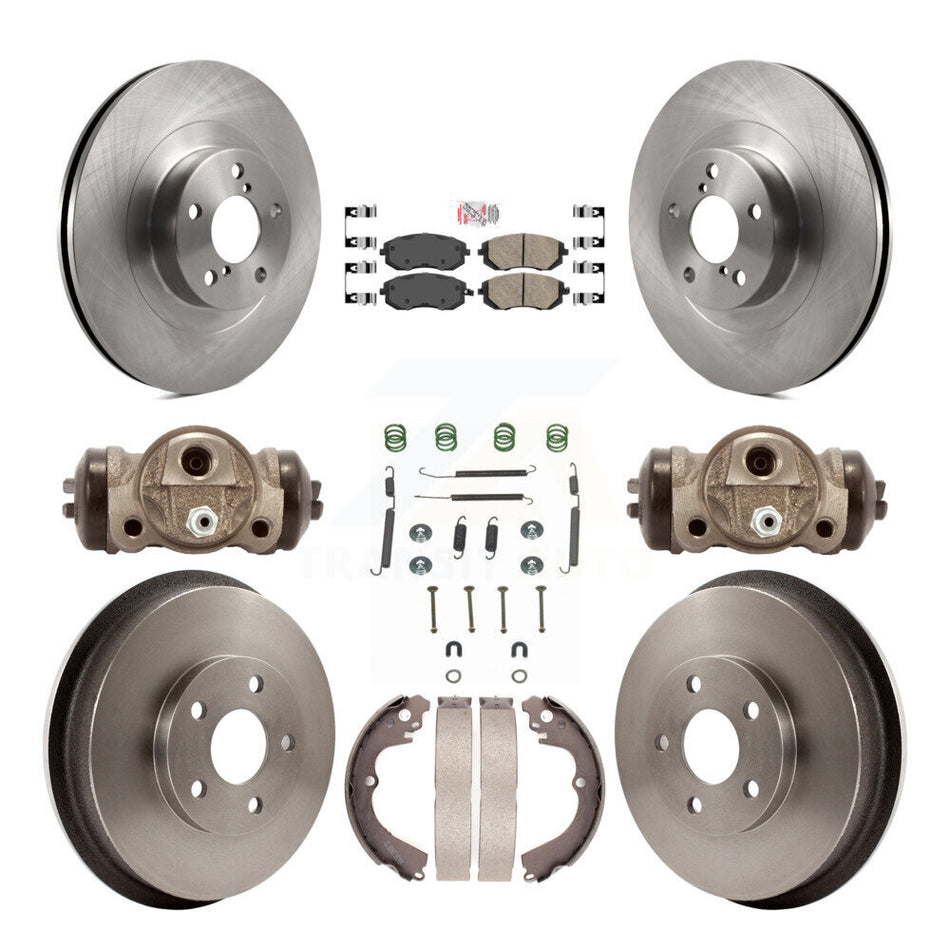 Front Rear Disc Brake Rotors Ceramic Pads And Drum Kit (9Pc) For Subaru Forester Impreza K8A-105610