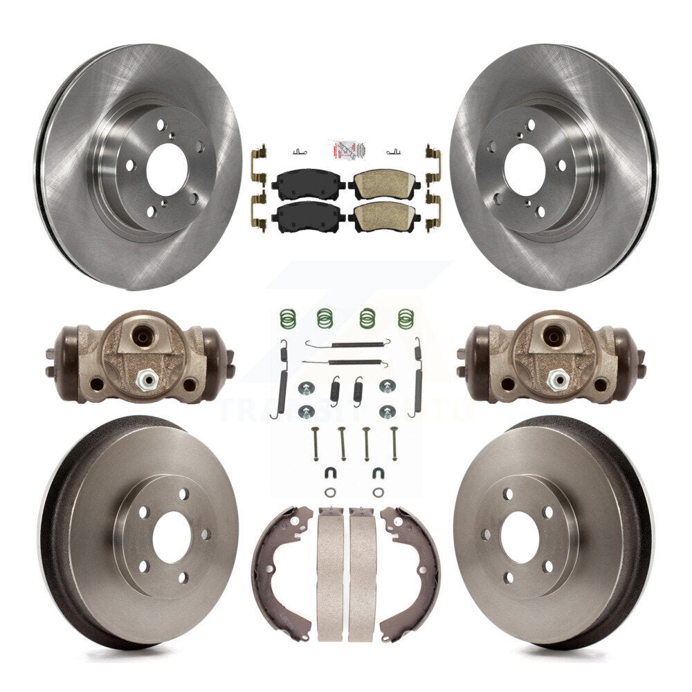 Front Rear Brake Rotor Ceramic Pad & Drum Kit (9Pc) For 98-02 Subaru Forester 4-Wheel ABS K8A-105611