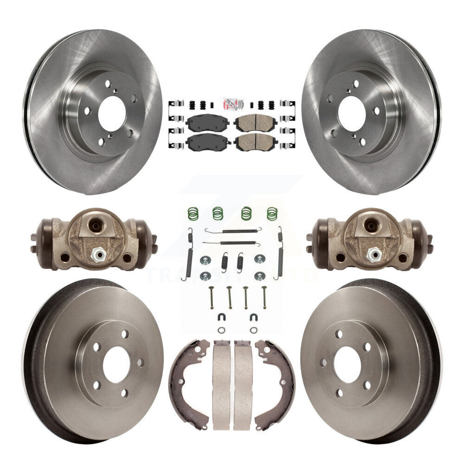 Front Rear Brake Rotors Ceramic Pad Drum Kit (9Pc) For 02-03 Subaru Impreza Outback RS TS K8A-105613