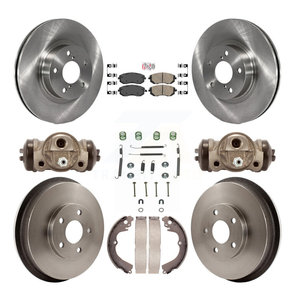 Front Rear Brake Rotors Ceramic Pad Drum Kit (9Pc) For 02-03 Subaru Impreza Outback RS TS K8A-105614