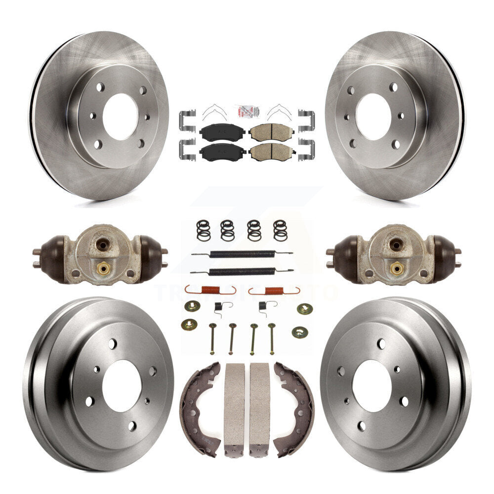 Front Rear Disc Brake Rotor Ceramic Pad & Drum Kit (9Pc) For 2003-2006 Nissan Sentra 1.8L K8A-105617