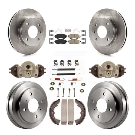 Front Rear Disc Brake Rotor Ceramic Pad & Drum Kit (9Pc) For 2003-2006 Nissan Sentra 1.8L K8A-105617