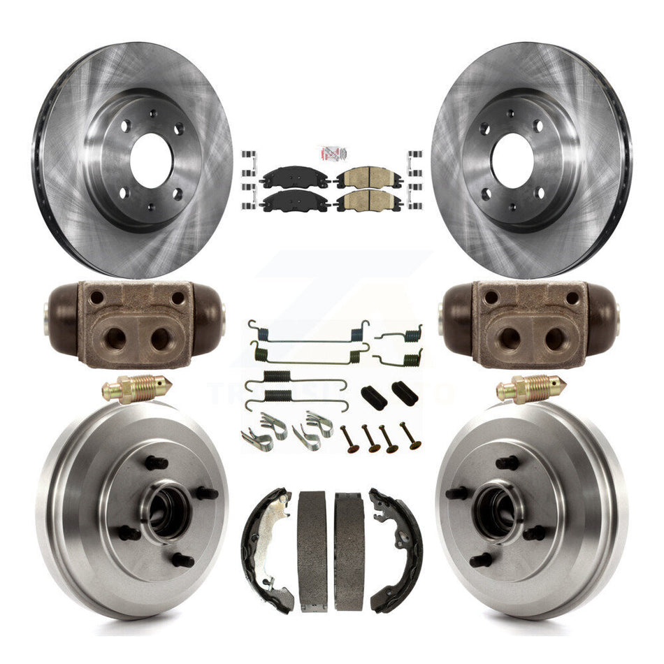Front Rear Disc Brake Rotors Ceramic Pads And Drum Kit (9Pc) For Ford Focus K8A-105619
