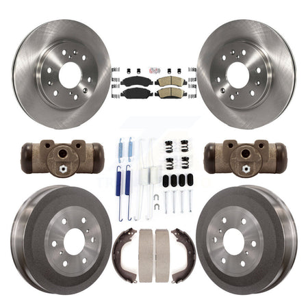 Front Rear Brake Rotor Ceramic Pad Drum Kit (9Pc) For GMC Sierra 1500 Chevrolet Silverado K8A-105620