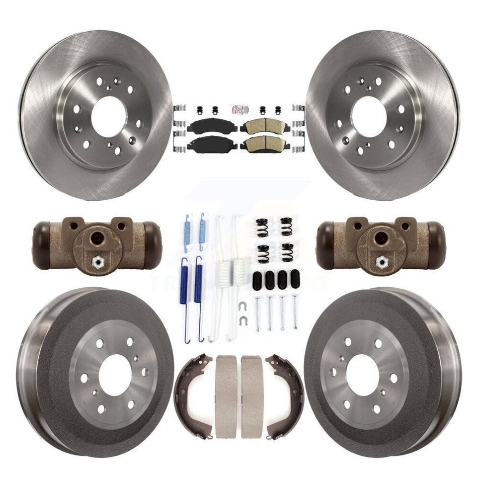 Front Rear Brake Rotor Ceramic Pad Drum Kit (9Pc) For GMC Sierra 1500 Chevrolet Silverado K8A-105620