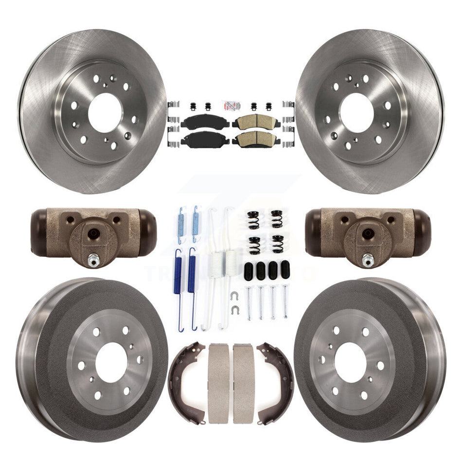 Front Rear Brake Rotor Ceramic Pad Drum Kit (9Pc) For GMC Sierra 1500 Chevrolet Silverado K8A-105621