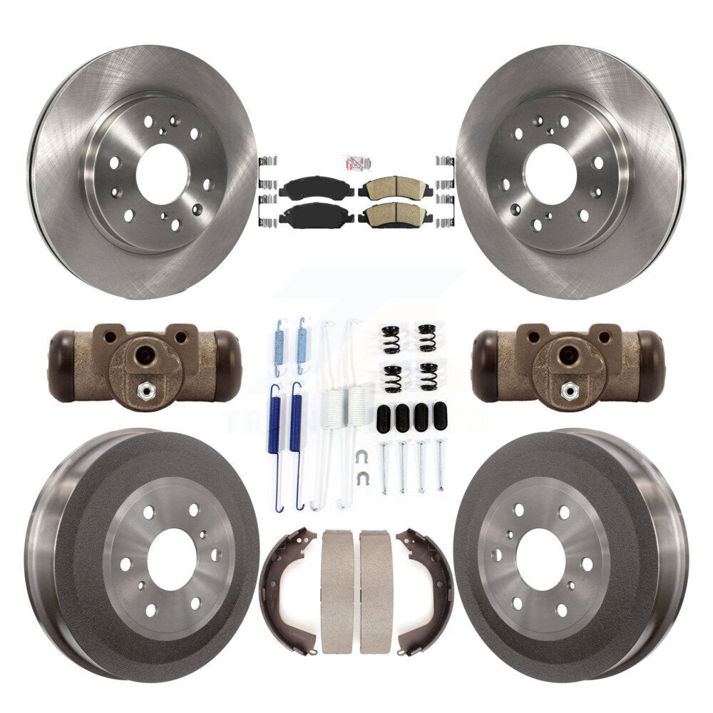 Front Rear Brake Rotor Ceramic Pad Drum Kit (9Pc) For GMC Sierra 1500 Chevrolet Silverado K8A-105622