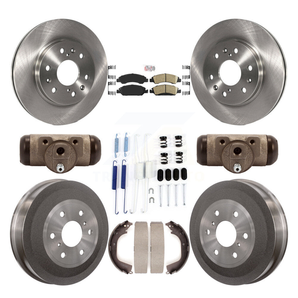 Front Rear Brake Rotor Ceramic Pad Drum Kit (9Pc) For GMC Sierra 1500 Chevrolet Silverado K8A-105623