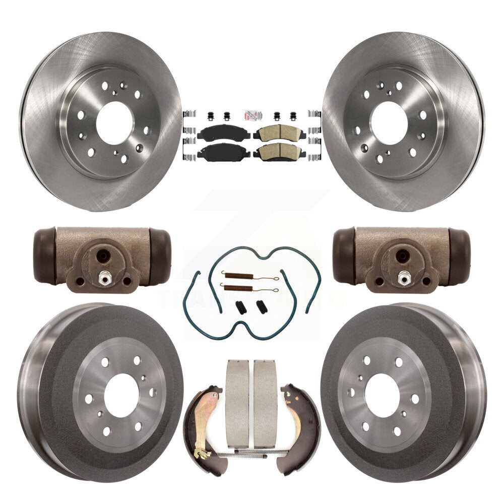 Front Rear Brake Rotor Ceramic Pad Drum Kit (9Pc) For Chevrolet Silverado 1500 GMC Sierra K8A-105626