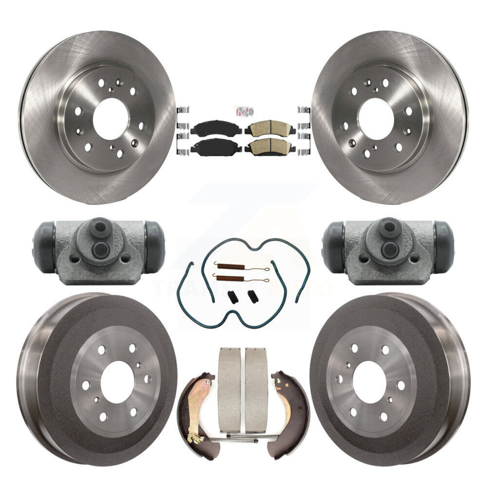 Front Rear Brake Rotor Ceramic Pad Drum Kit (9Pc) For Chevrolet Silverado 1500 GMC Sierra K8A-105629