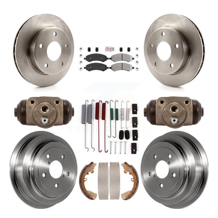 Front Rear Brake Rotor Semi-Metallic Pad & Drum Kit (9Pc) For Dakota Dodge Ram Mitsubishi K8A-105640
