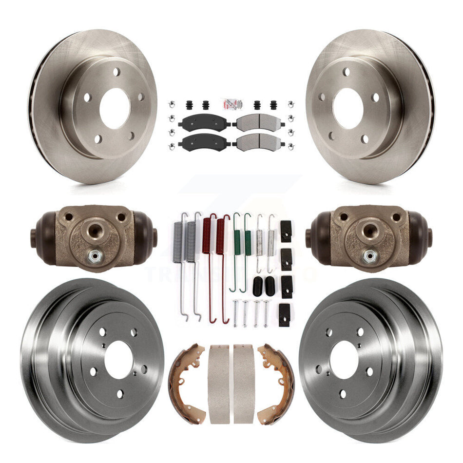 Front Rear Brake Rotor Semi-Metallic Pad & Drum Kit (9Pc) For Dakota Dodge Ram Mitsubishi K8A-105640