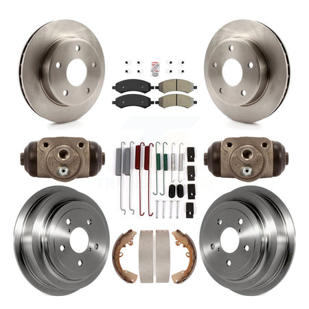 Front Rear Brake Rotor Semi-Metallic Pad & Drum Kit (9Pc) For Dakota Dodge Ram Mitsubishi K8A-105641