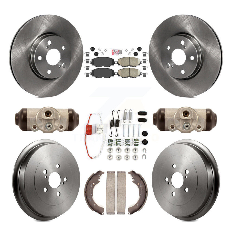 Front Rear Disc Brake Rotors Ceramic Pads And Drum Kit (9Pc) For 2009-2013 Toyota Corolla K8A-105647