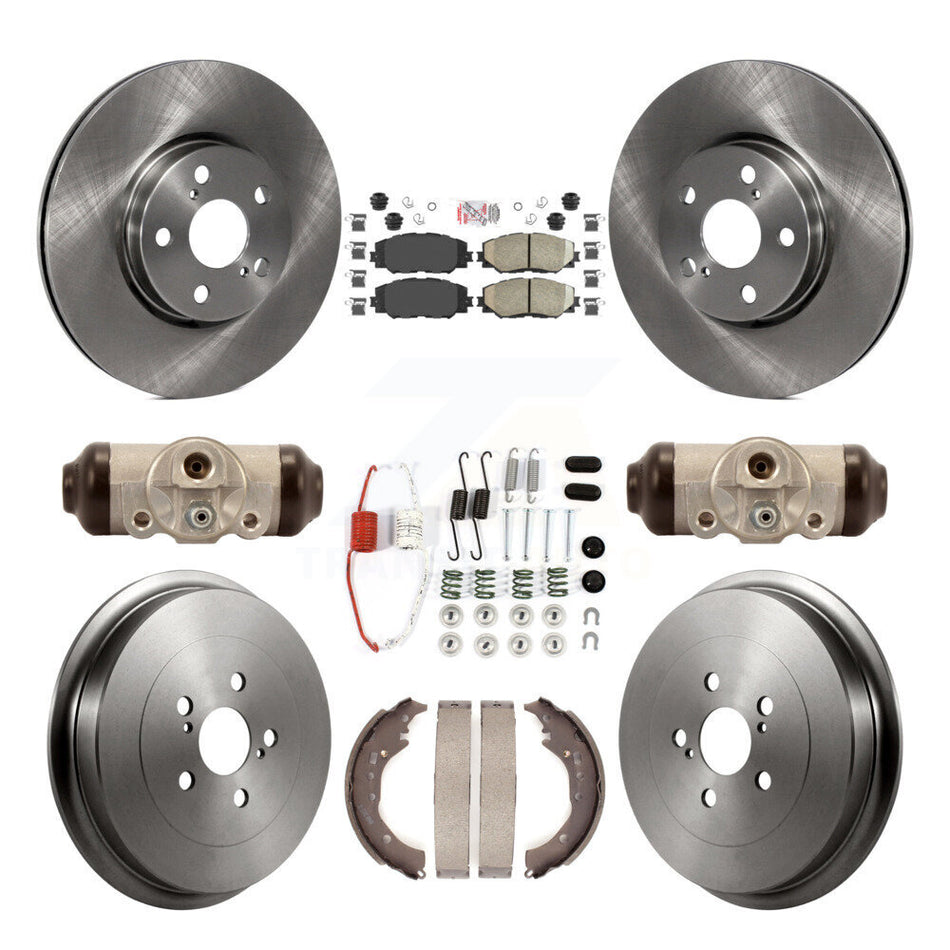 Front Rear Disc Brake Rotors Ceramic Pads And Drum Kit (9Pc) For 2009-2013 Toyota Corolla K8A-105647