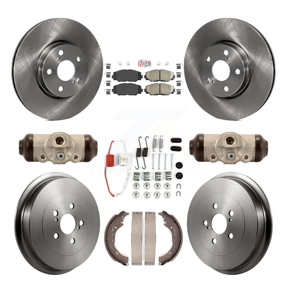 Front Rear Disc Brake Rotors Ceramic Pads And Drum Kit (9Pc) For 2009-2013 Toyota Corolla K8A-105648
