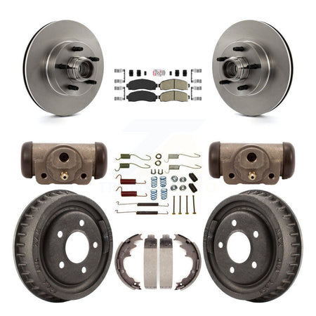 Front Rear Brake Rotor Ceramic Pad & Drum Kit (9Pc) For Ford Ranger With 9" Diameter K8A-105652