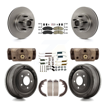 Front Rear Brake Rotors Ceramic Pad Drum Kit (9Pc) For Ford Ranger With 10" Diameter K8A-105654