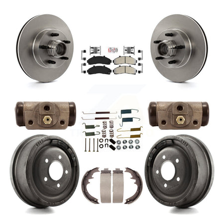 Front Rear Disc Brake Rotors Semi-Metallic Pads And Drum Kit (9Pc) For Ford Ranger K8A-105657