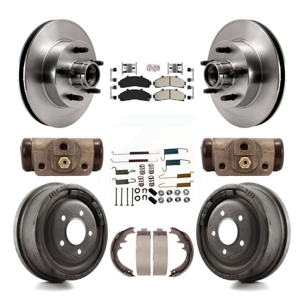 Front Rear Brake Rotor Semi-Metallic Pad Drum Kit (9Pc) For Ford Ranger Mazda B4000 B3000 K8A-105658