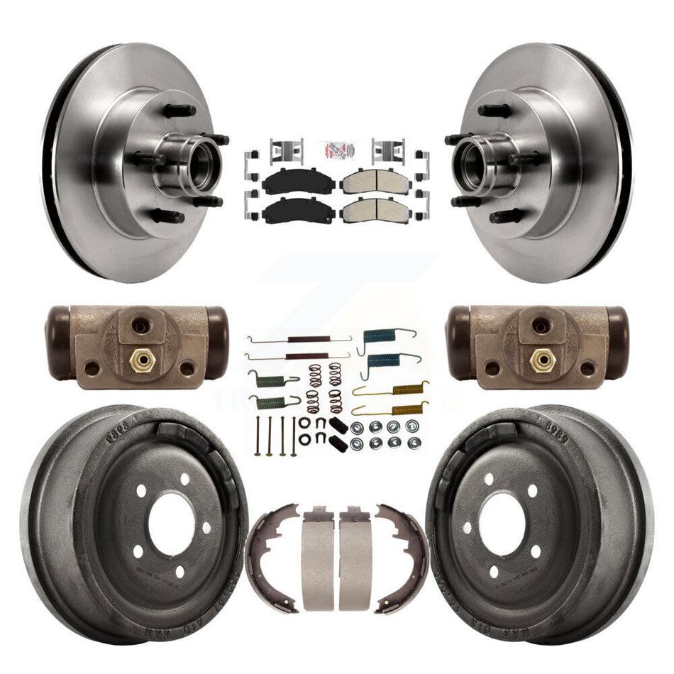 Front Rear Brake Rotor Semi-Metallic Pad Drum Kit (9Pc) For Ford Ranger Mazda B4000 B3000 K8A-105658