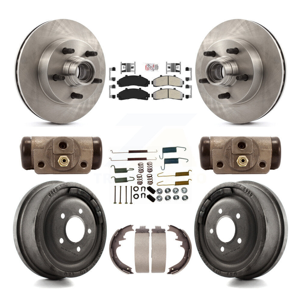 Front Rear Disc Brake Rotors Semi-Metallic Pads And Drum Kit (9Pc) For Mazda B4000 K8A-105661