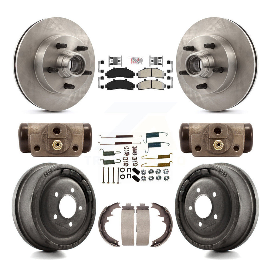 Front Rear Disc Brake Rotors Semi-Metallic Pads And Drum Kit (9Pc) For Mazda B4000 K8A-105661