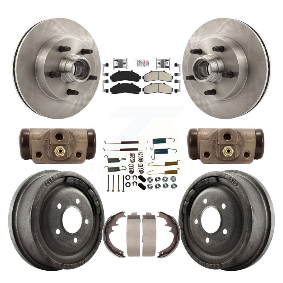Front Rear Disc Brake Rotors Semi-Metallic Pads And Drum Kit (9Pc) For Mazda B4000 K8A-105661