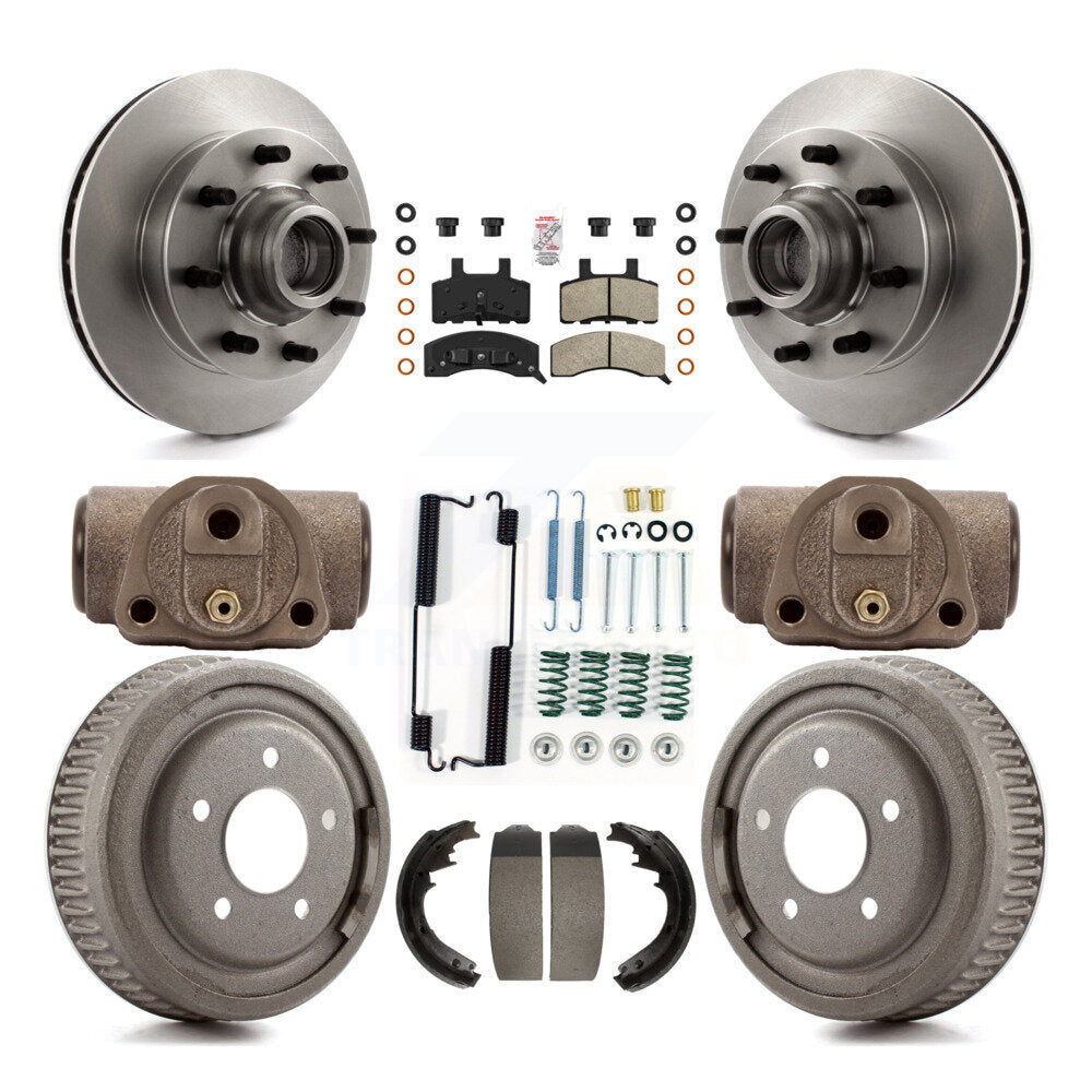 Front Rear Disc Brake Rotor Semi-Metallic Pad Drum Kit (9Pc) For Chevrolet C1500 Suburban K8A-105676