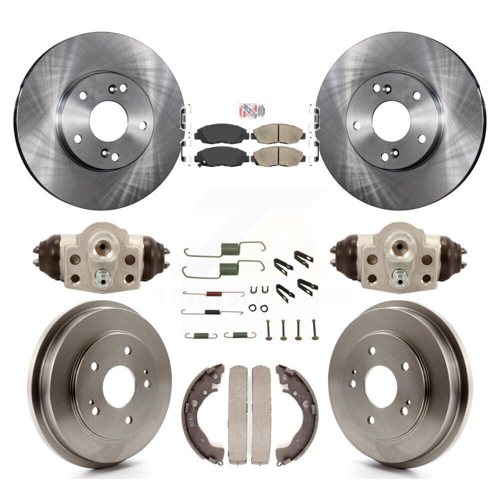 Front Rear Disc Brake Rotors Ceramic Pads And Drum Kit (9Pc) For 2011 Honda Civic GX K8A-105683