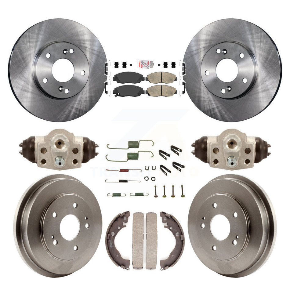 Front Rear Disc Brake Rotors Ceramic Pads And Drum Kit (9Pc) For 2011 Honda Civic GX K8A-105684