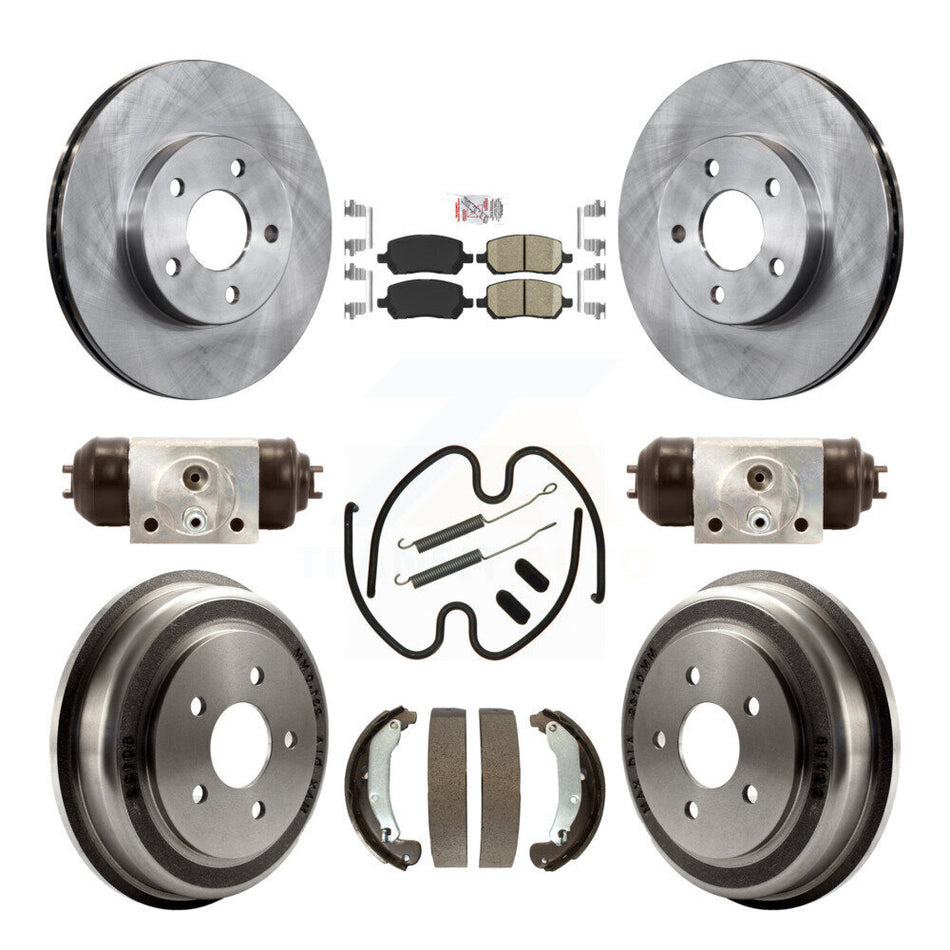 Front Rear Disc Brake Rotors Ceramic Pad & Drum Kit (9Pc) For Pontiac G5 Chevrolet Cobalt K8A-105685