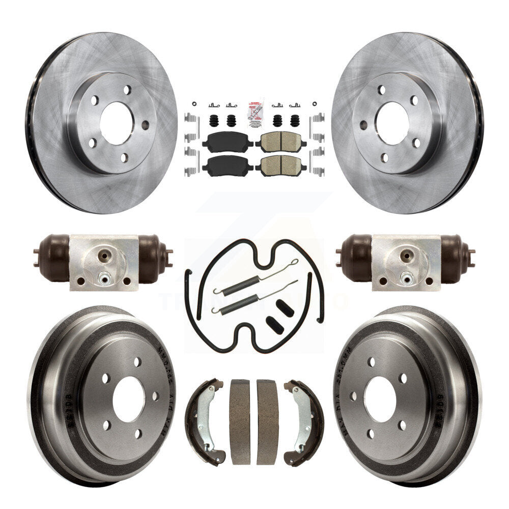 Front Rear Disc Brake Rotors Ceramic Pad & Drum Kit (9Pc) For Pontiac G5 Chevrolet Cobalt K8A-105686