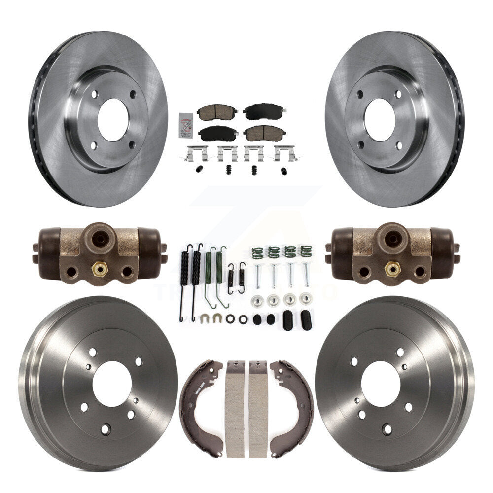 Front Rear Disc Brake Rotors Ceramic Pads And Drum Kit (9Pc) For Nissan Versa K8A-105687