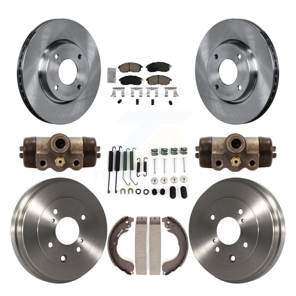 Front Rear Disc Brake Rotors Ceramic Pads And Drum Kit (9Pc) For Nissan Versa K8A-105687