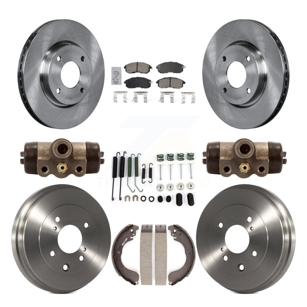 Front Rear Disc Brake Rotors Ceramic Pads And Drum Kit (9Pc) For Nissan Versa K8A-105688