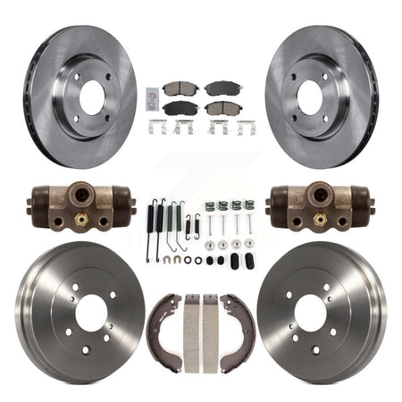 Front Rear Disc Brake Rotors Ceramic Pads And Drum Kit (9Pc) For Nissan Versa K8A-105688