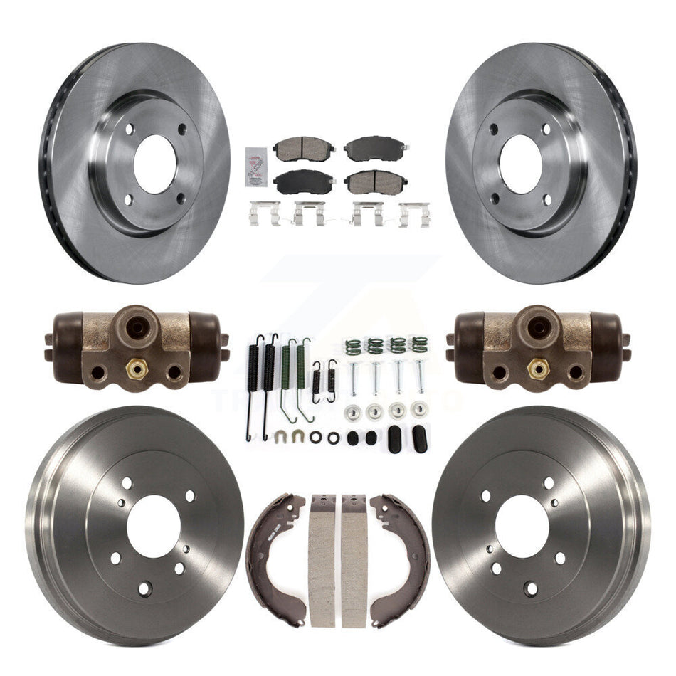 Front Rear Disc Brake Rotors Ceramic Pads And Drum Kit (9Pc) For Nissan Versa K8A-105688