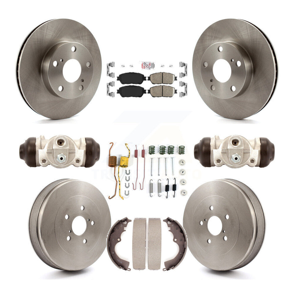 Front Rear Brake Rotor Ceramic Pad And Drum Kit (9Pc) For Toyota Tacoma With 5 Lug Wheels K8A-105689