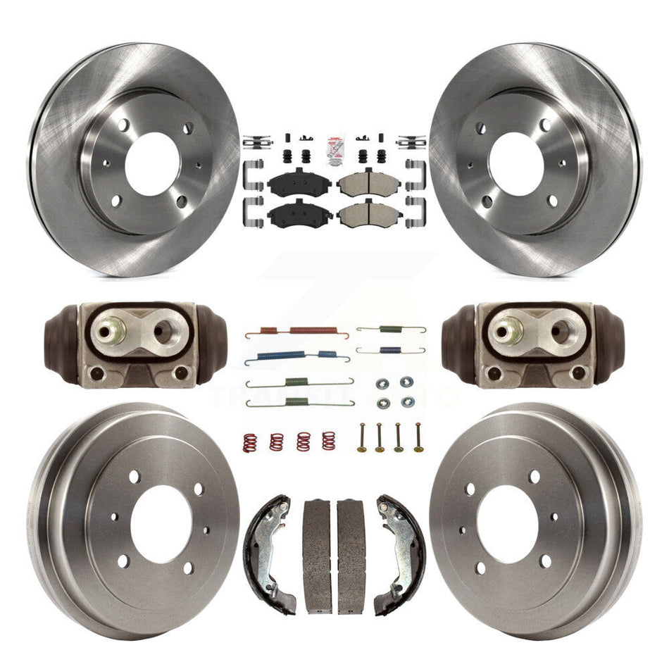 Front Rear Disc Brake Rotors Semi-Metallic Pads And Drum Kit (9Pc) For Hyundai Elantra K8A-105693