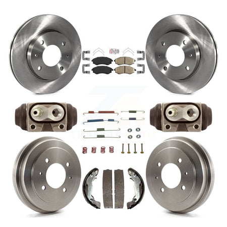 Front Rear Brake Rotors Ceramic Pad & Drum Kit (9Pc) For Hyundai Elantra rear brakes K8A-105694