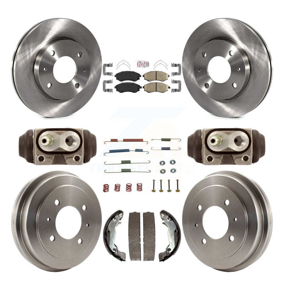Front Rear Brake Rotors Ceramic Pad & Drum Kit (9Pc) For Hyundai Elantra rear brakes K8A-105694