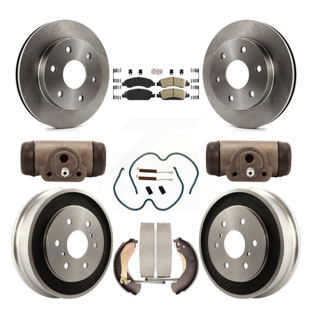 Front Rear Brake Rotor Ceramic Pad Drum Kit (9Pc) For 07 GMC Sierra 1500 With 7000 Lb GVW K8A-105696