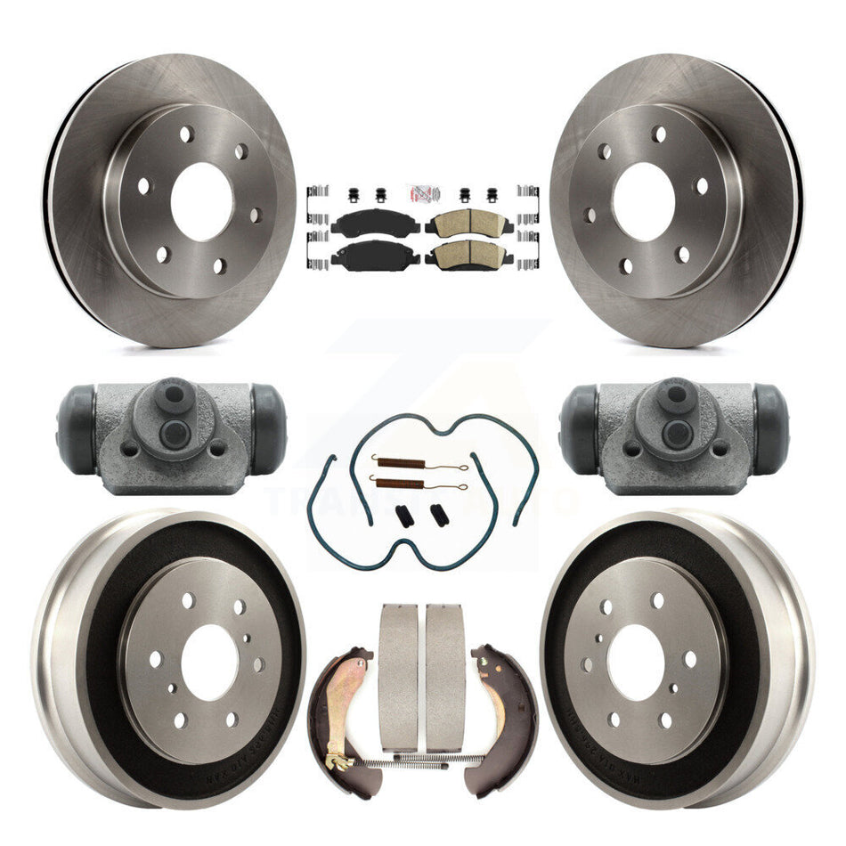 Front Rear Brake Rotor Ceramic Pad Drum Kit (9Pc) For 07 GMC Sierra 1500 With 6400 Lb GVW K8A-105697